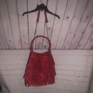 Red Fringe Shoulder Bag